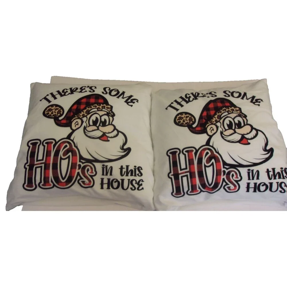 Christmas Pillows Set of 2 Santa Claus Ho's in the House 16